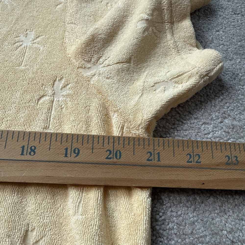 H&M Terry Polo Yellow Size M Palm Tree AOP Beach‎ Short Sleeve - Picture 4 of 7